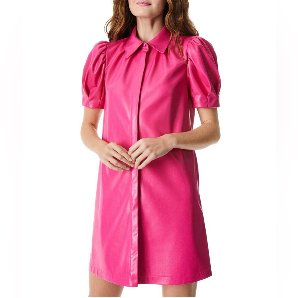Alice and Olivia Faux Leather Link Dress Size L